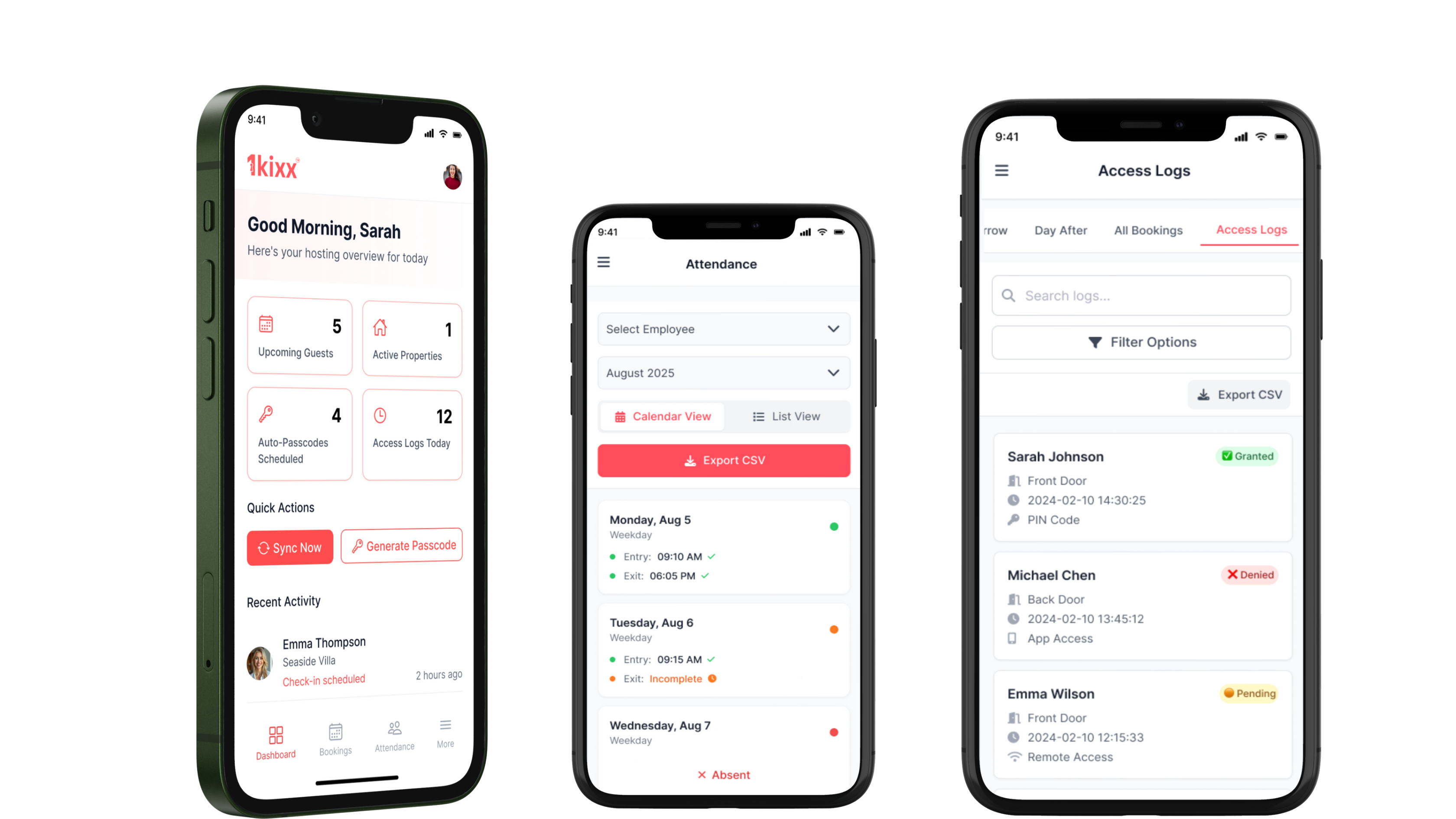 1kixx Mobile App for Property Hosts