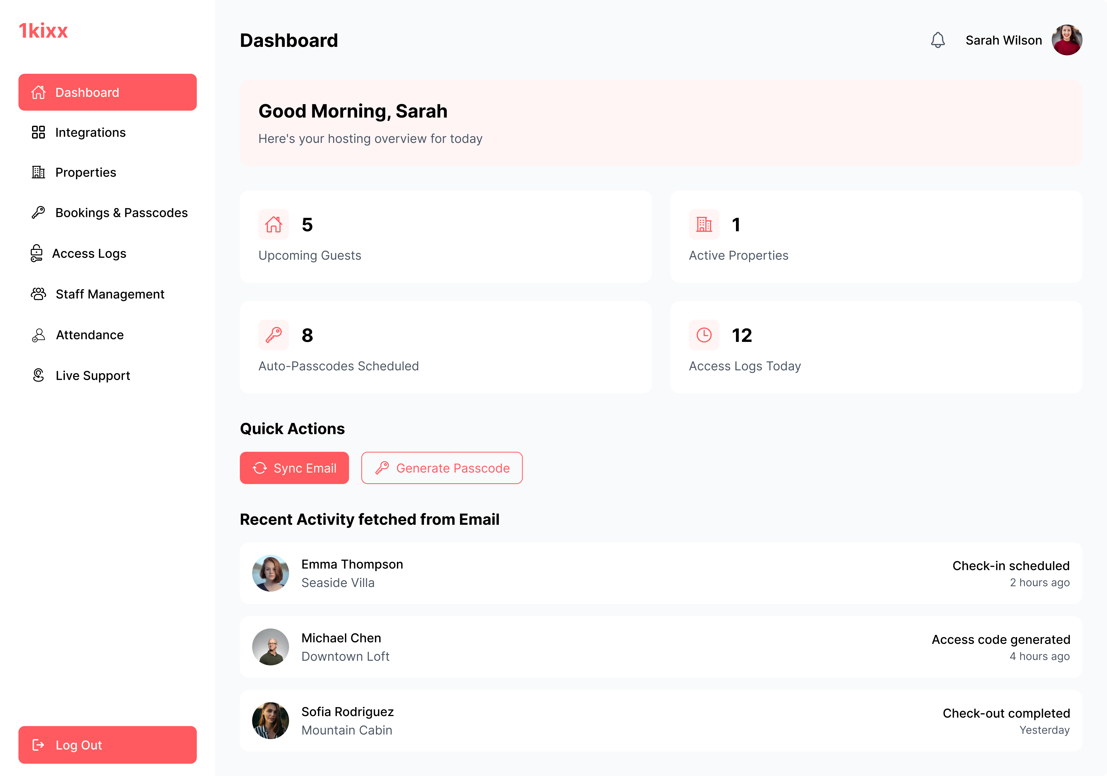 1kixx Dashboard Interface